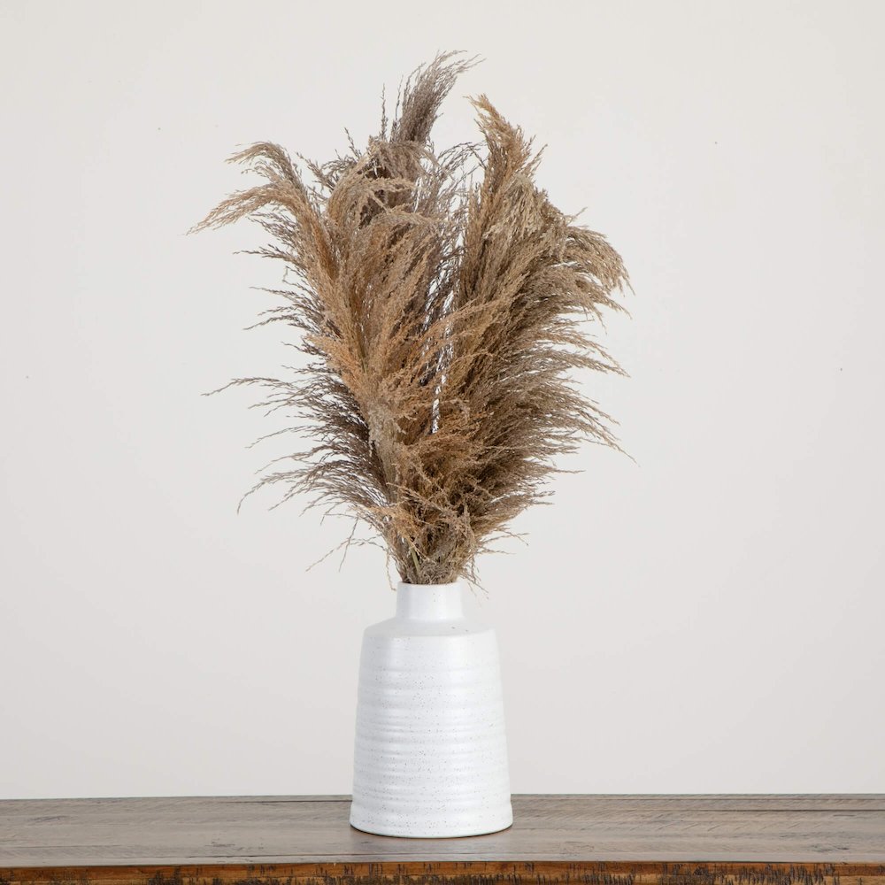 30in. Dried Natural Pampas Arrangement in Ceramic Vase. Picture 5