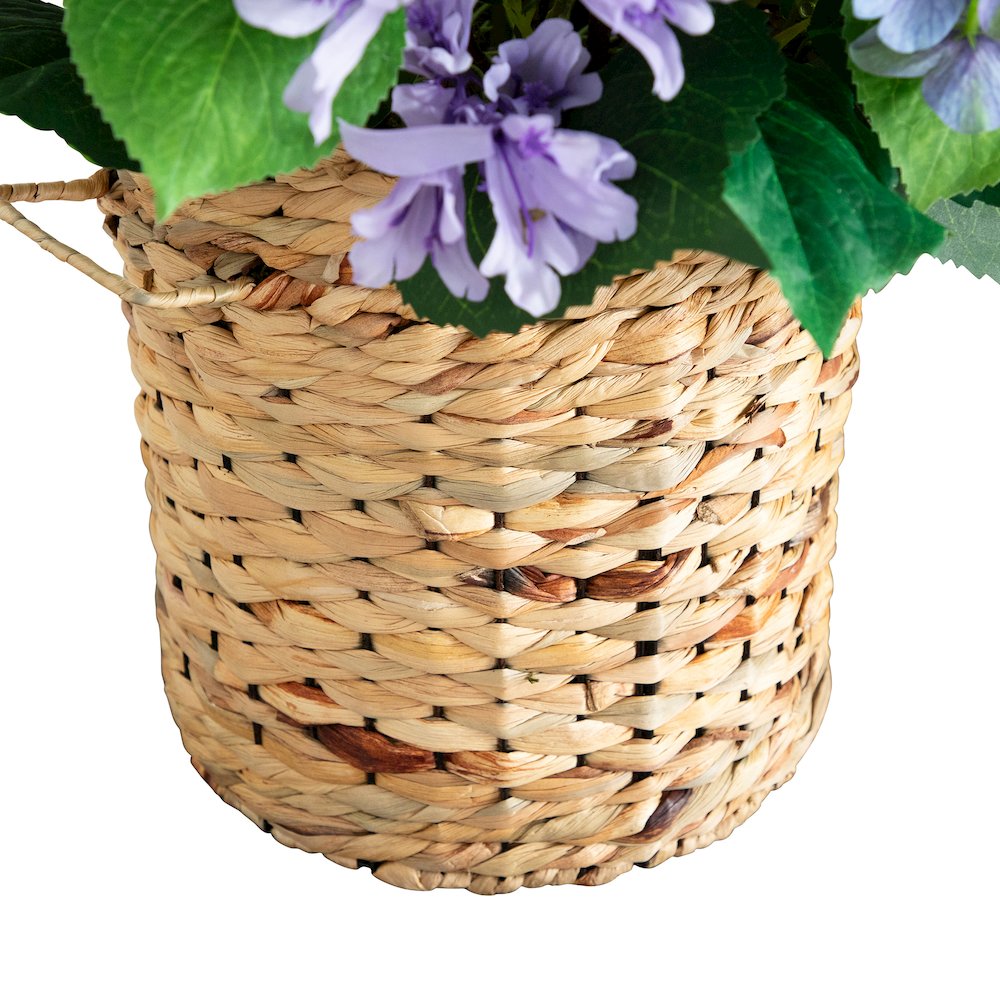 31in. Artificial Mixed Flower and Hydrangea Arrangement in Hyacinth Weave Basket. Picture 4