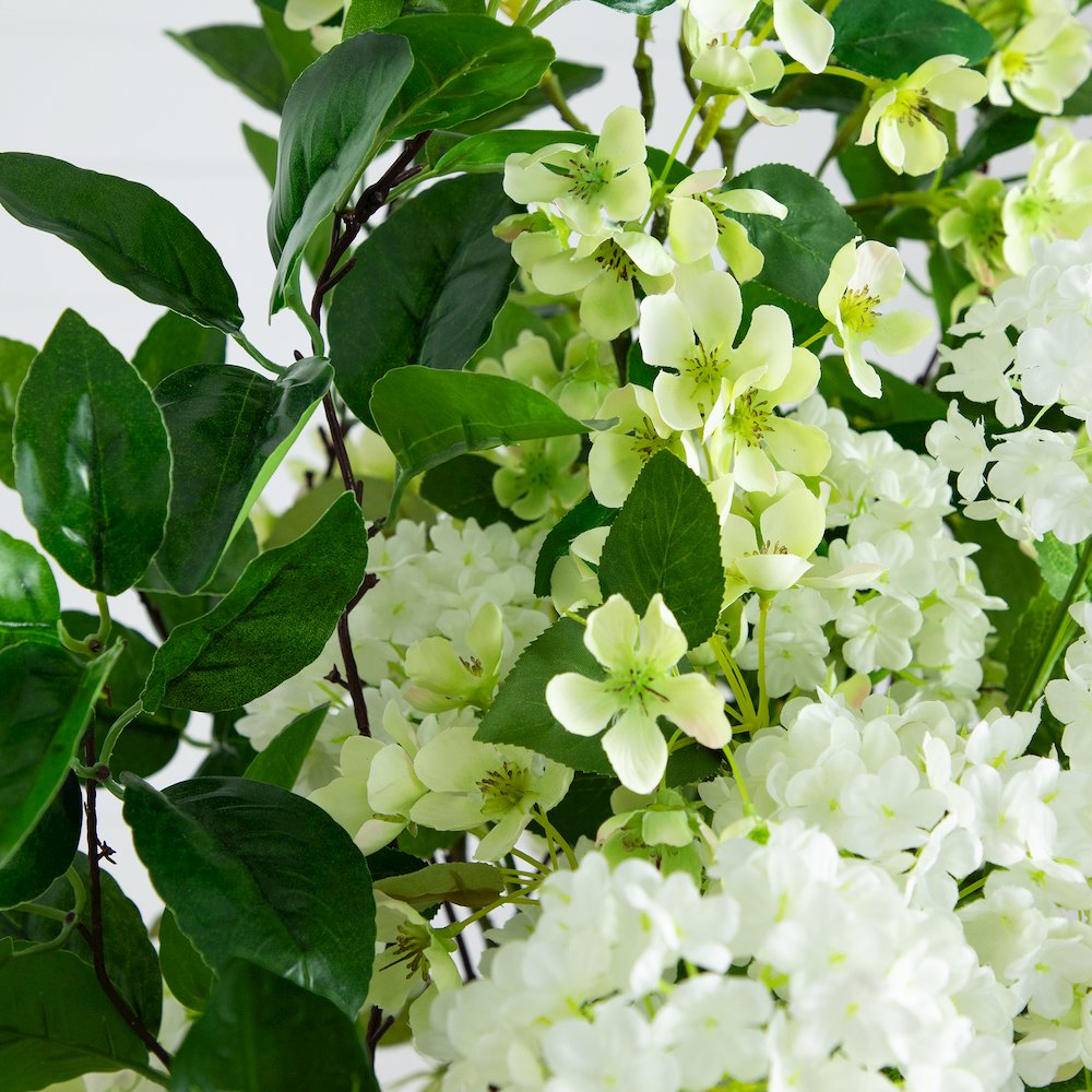 31in. Artificial Mixed Flower Arrangement in Hyacinth Weave Basket. Picture 4