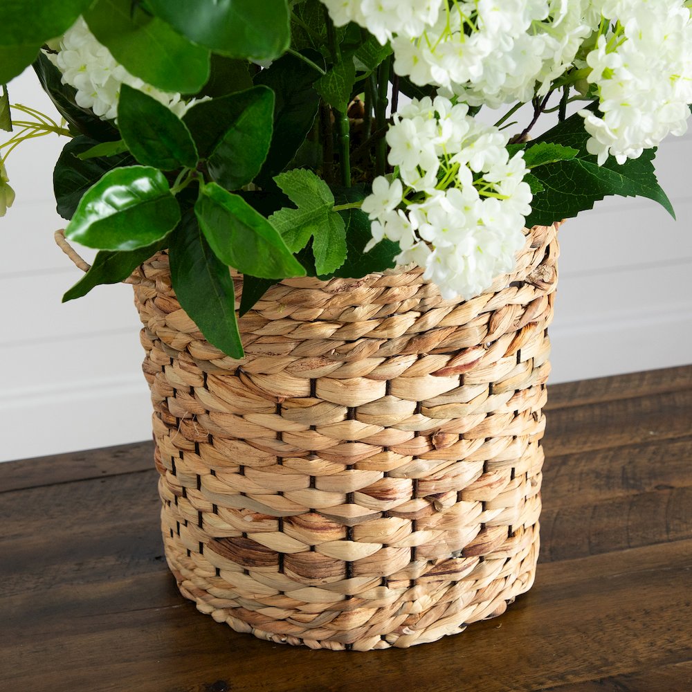 31in. Artificial Mixed Flower Arrangement in Hyacinth Weave Basket. Picture 7