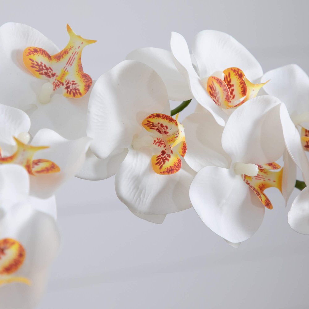 26in. Artificial Double Orchid Mexican Talavera Ceramic Planter. Picture 2
