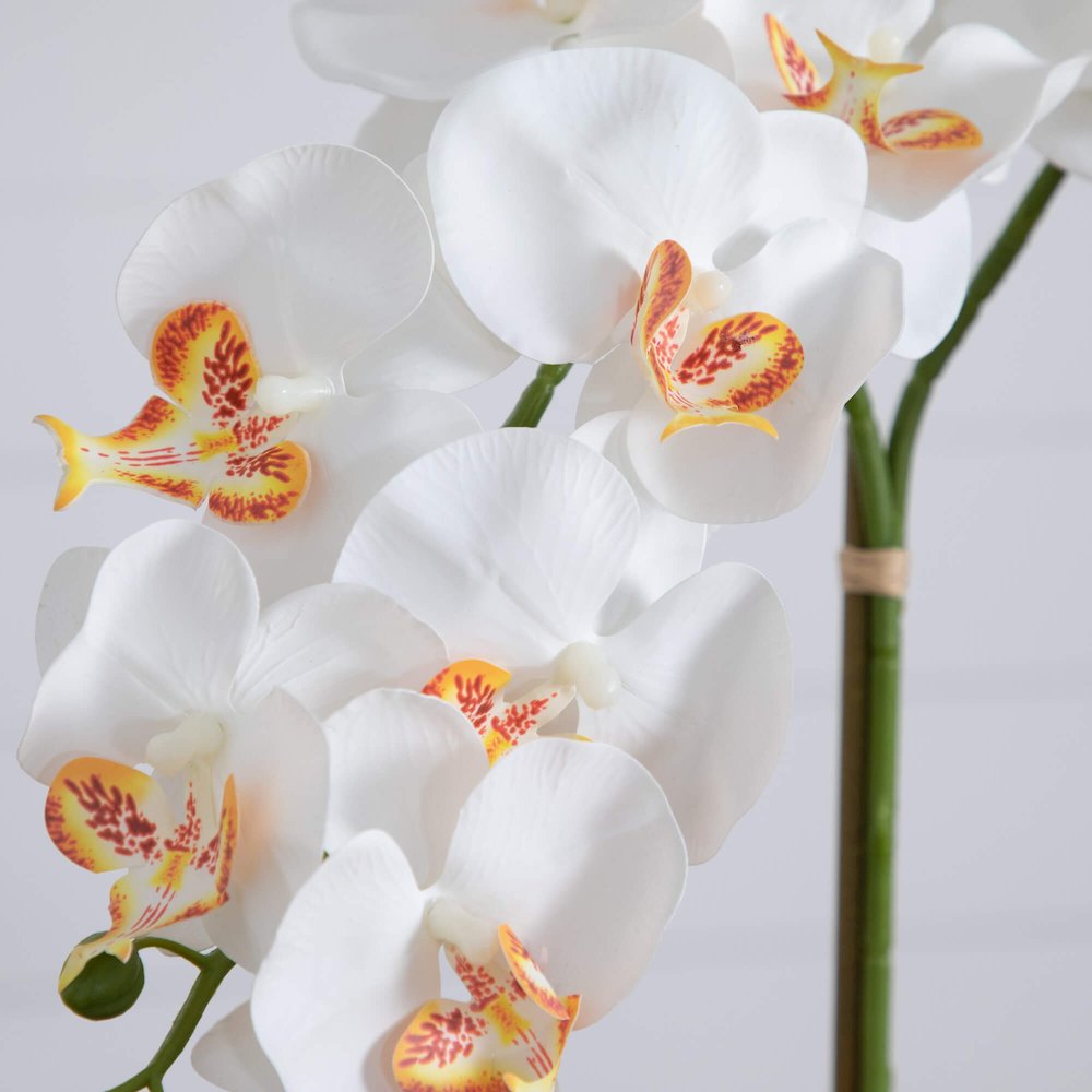 26in. Artificial Double Orchid Mexican Talavera Ceramic Planter. Picture 3