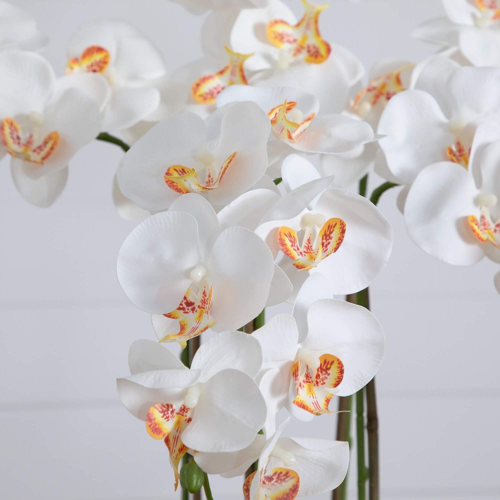 36in. Artificial Large Orchid Mexican Talavera Ceramic Planter. Picture 2