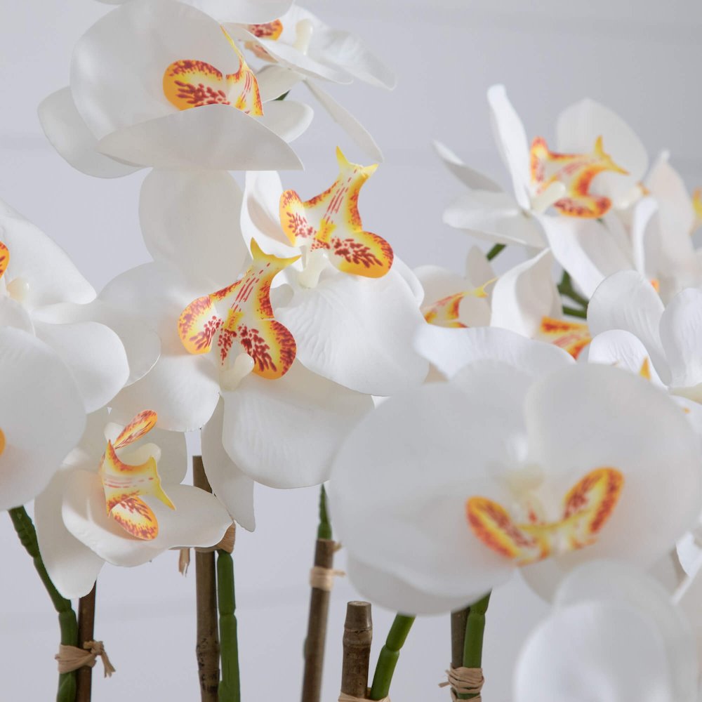 36in. Artificial Large Orchid Mexican Talavera Ceramic Planter. Picture 3