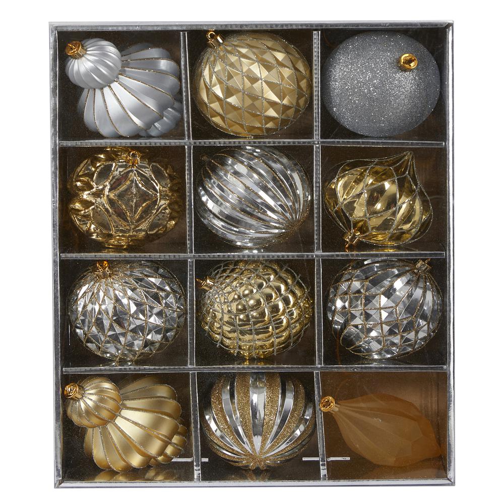 Holiday Lux Shatterproof, 12 Count Christmas Tree Ornament Set. Picture 1