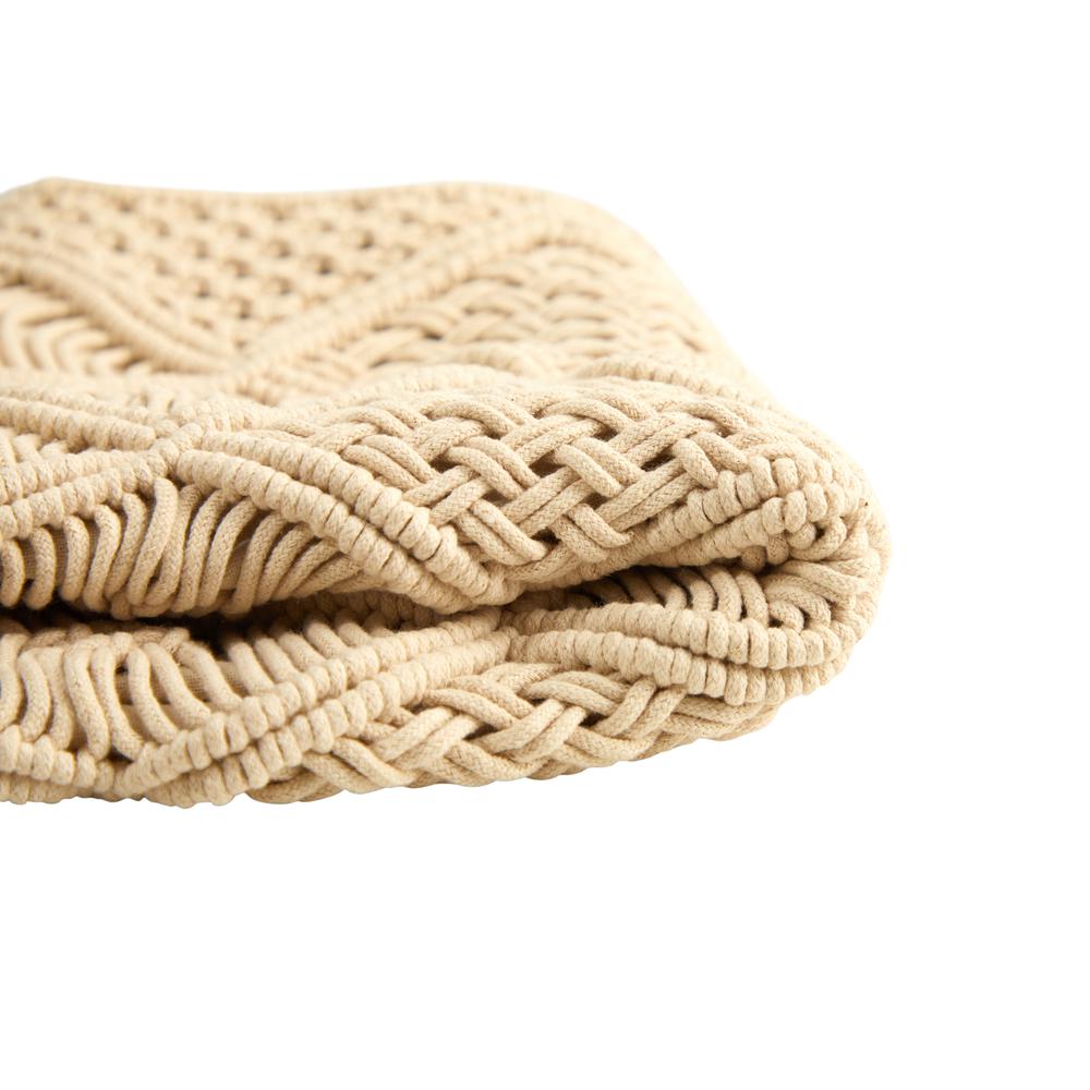 18in. Boho Cross Woven Macrame Decorative Pillow Cover. Picture 2
