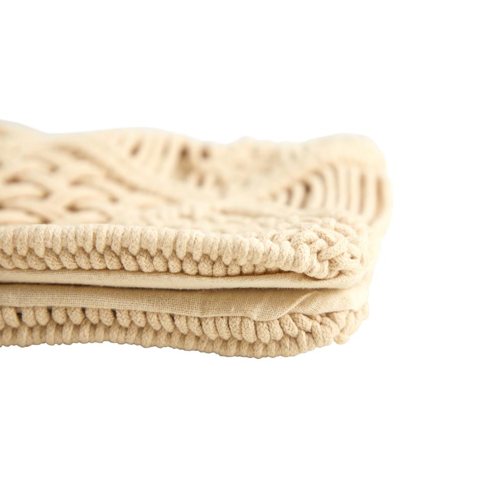 18in. Boho Cross Woven Macrame Decorative Pillow Cover. Picture 3