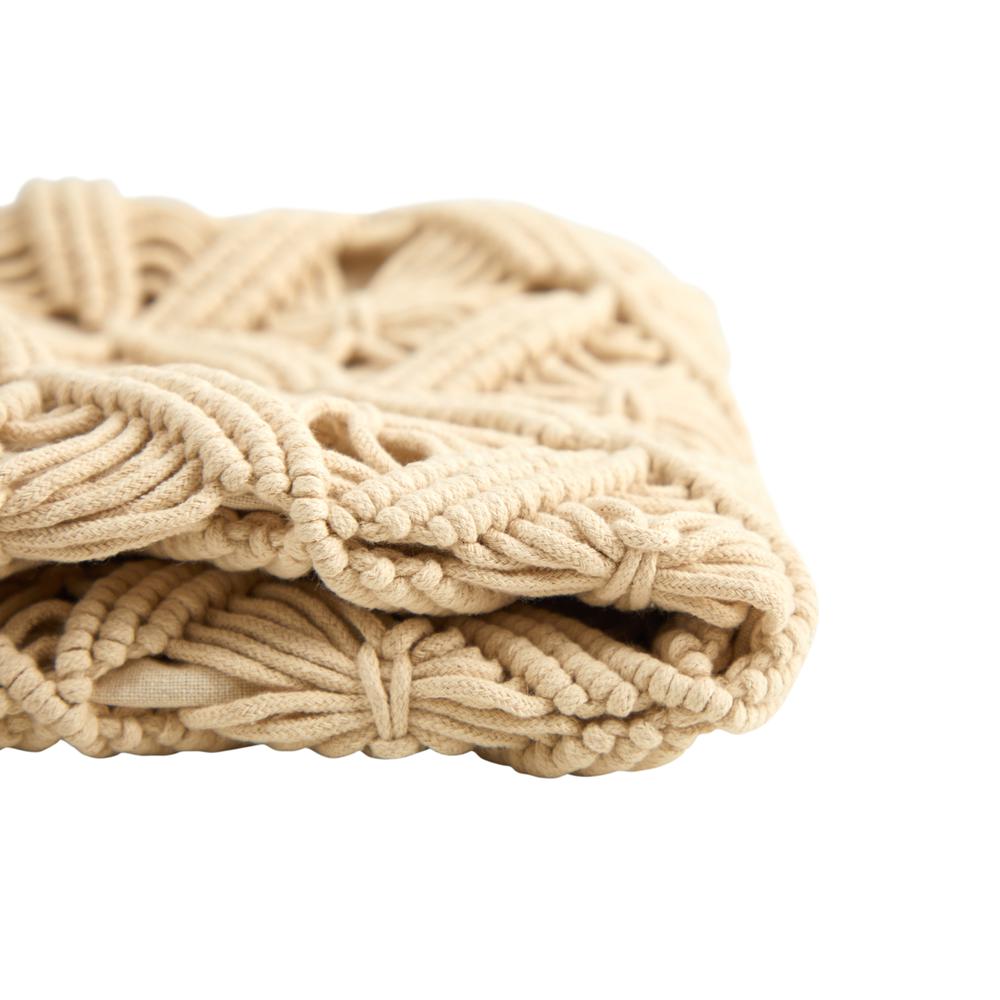18in. Boho Diamond Woven Macrame Decorative Pillow Cover. Picture 2