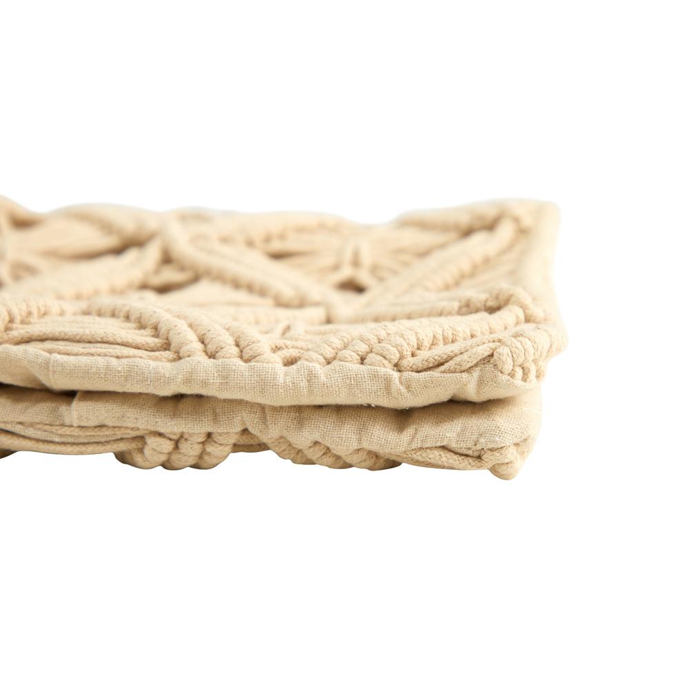18in. Boho Diamond Woven Macrame Decorative Pillow Cover. Picture 3