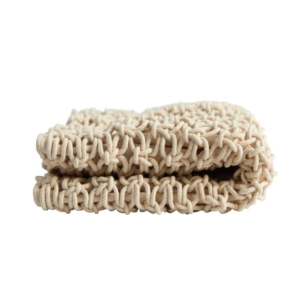 18in. Boho Fringed Woven Macrame Decorative Pillow Cover. Picture 2