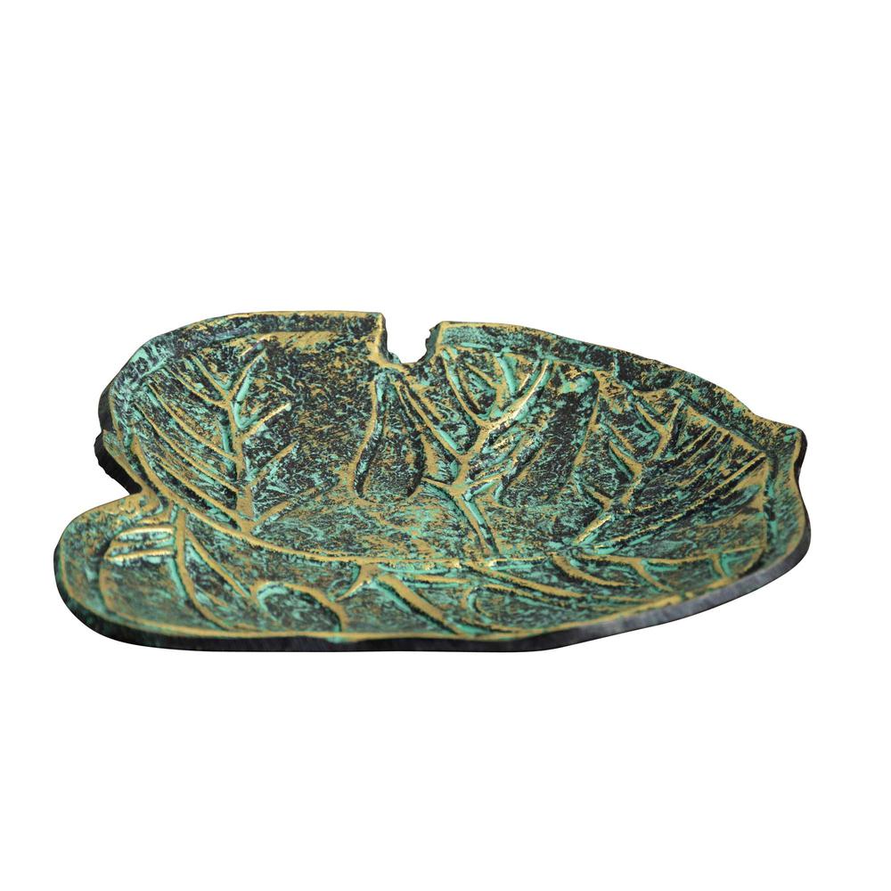 10in. Leaf Shaped Decorative Accent Tray. Picture 3