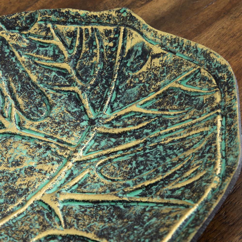 10in. Leaf Shaped Decorative Accent Tray. Picture 6