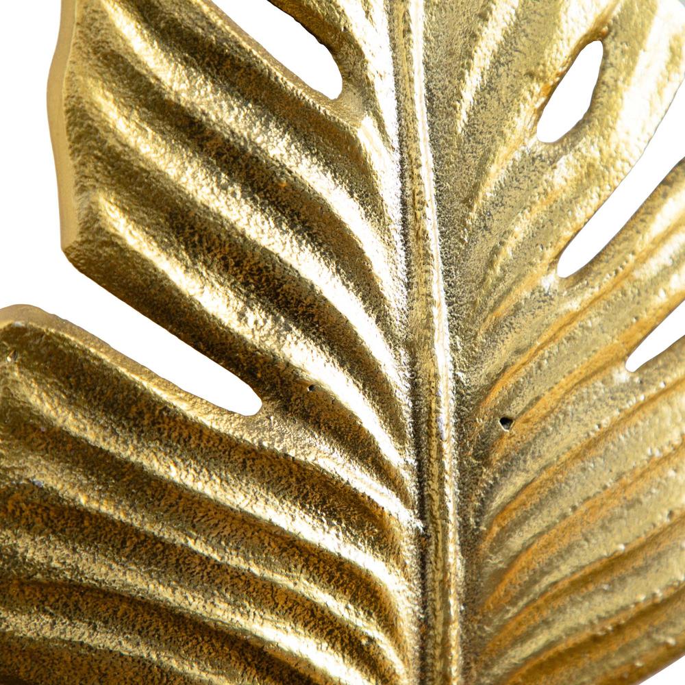 15.5in. Golden Leaf Sculpture Decorative Accent. Picture 2