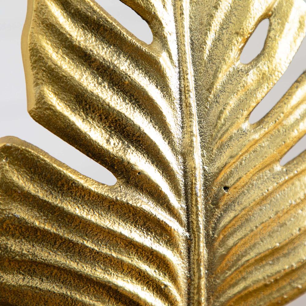 15.5in. Golden Leaf Sculpture Decorative Accent. Picture 3