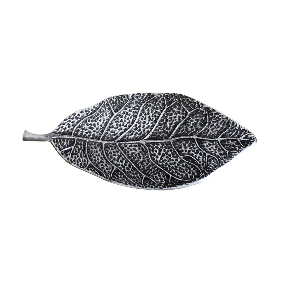 16in. Antique Leaf Decorative Accent Tray. Picture 8