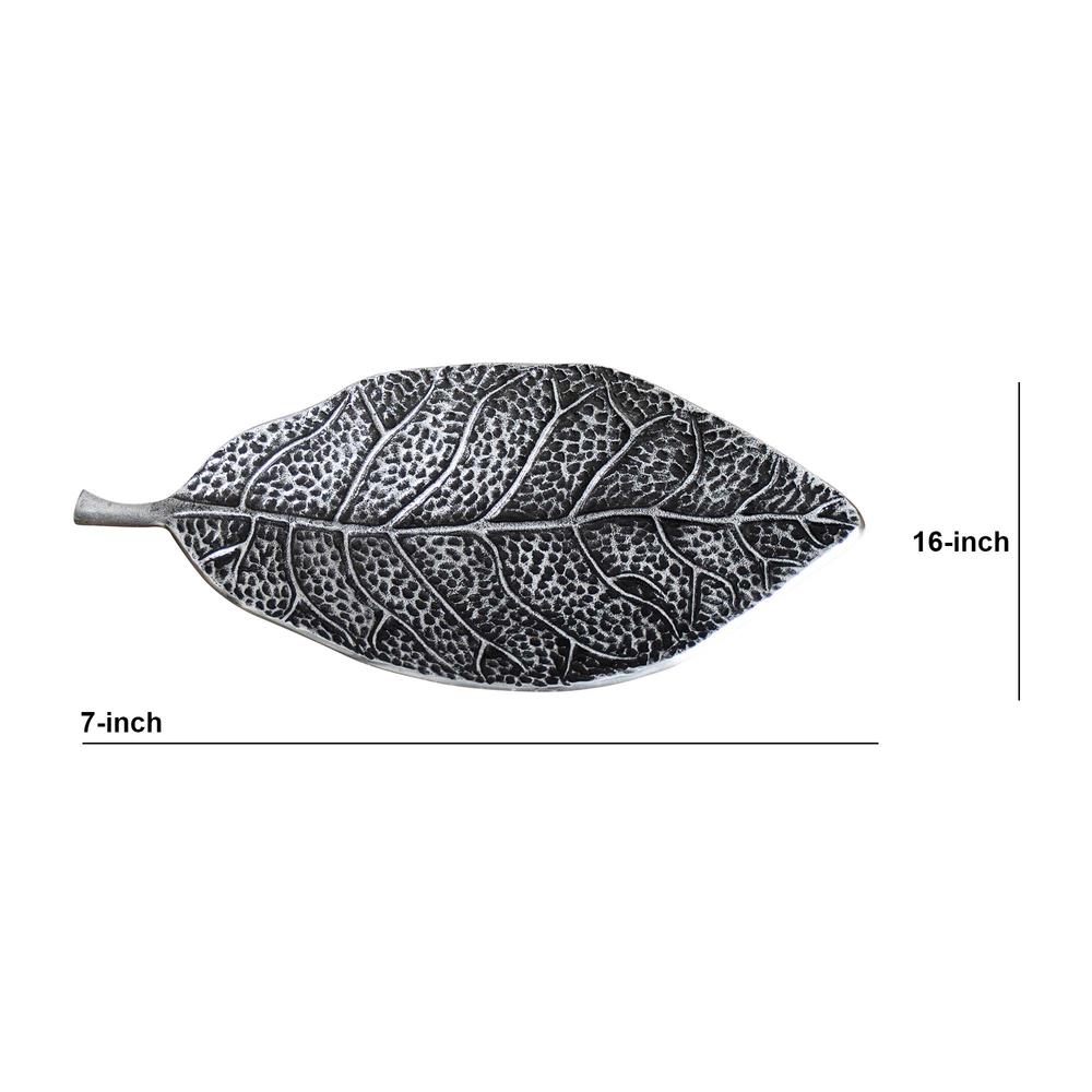16in. Antique Leaf Decorative Accent Tray. Picture 1