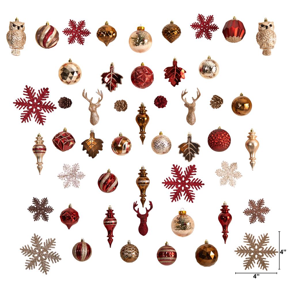 Holiday Deluxe Shatterproof, 52 Count Christmas Tree Ornament Box Set. Picture 2