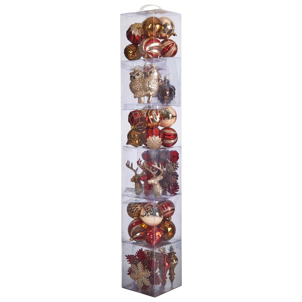Holiday Deluxe Shatterproof, 52 Count Christmas Tree Ornament Box Set. Picture 3
