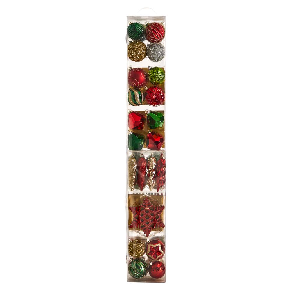Holiday Deluxe Shatterproof, 52 Count Christmas Tree Ornament Box Set. Picture 3