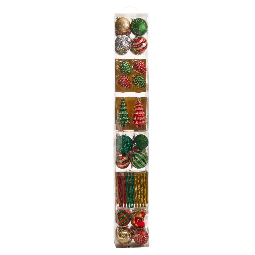 Holiday Deluxe Shatterproof, 52 Count Christmas Tree Ornament Box Set. Picture 4