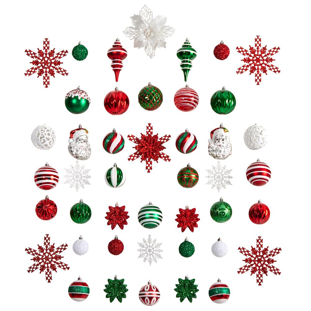 Holiday Deluxe Shatterproof, 70 Count Christmas Tree Ornament Box Set. Picture 1