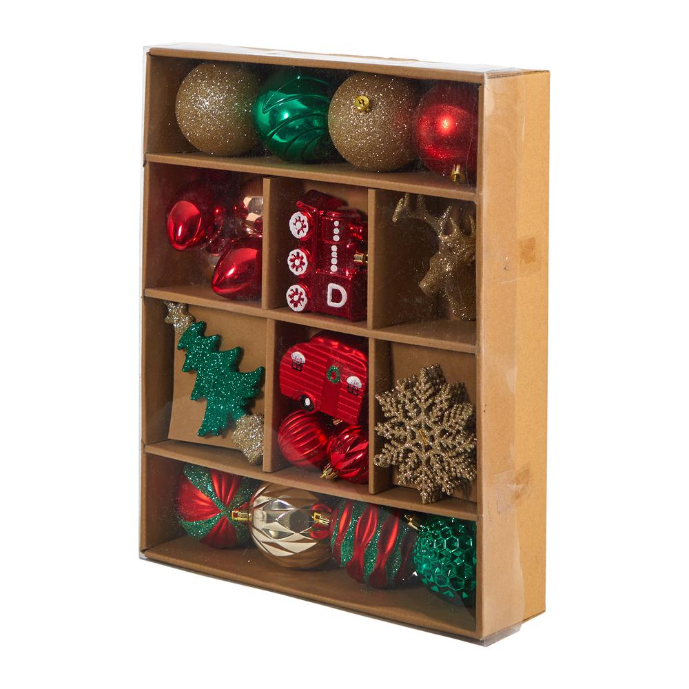 Holiday Deluxe Shatterproof, 25 Count Christmas Tree Ornament Box Set. Picture 3