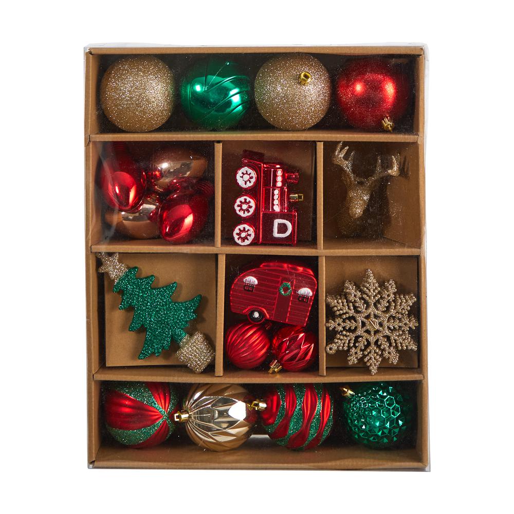 Holiday Deluxe Shatterproof, 25 Count Christmas Tree Ornament Box Set. Picture 4