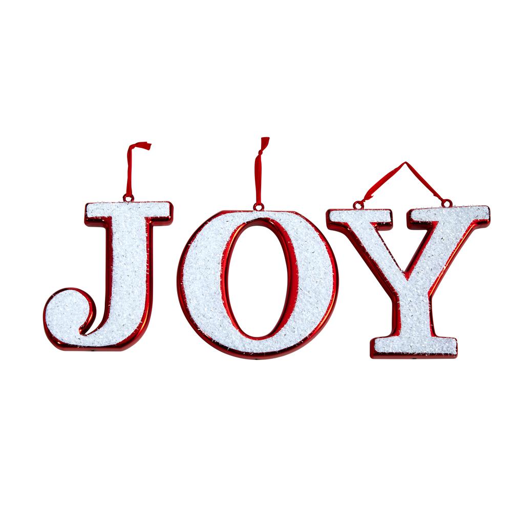 8.5in. JOY Holiday Deluxe Shatterproof Ornament Set. Picture 1
