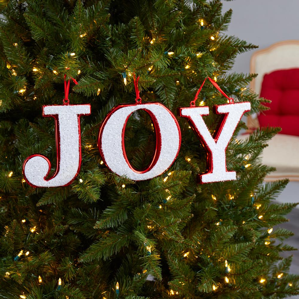 8.5in. JOY Holiday Deluxe Shatterproof Ornament Set. Picture 6