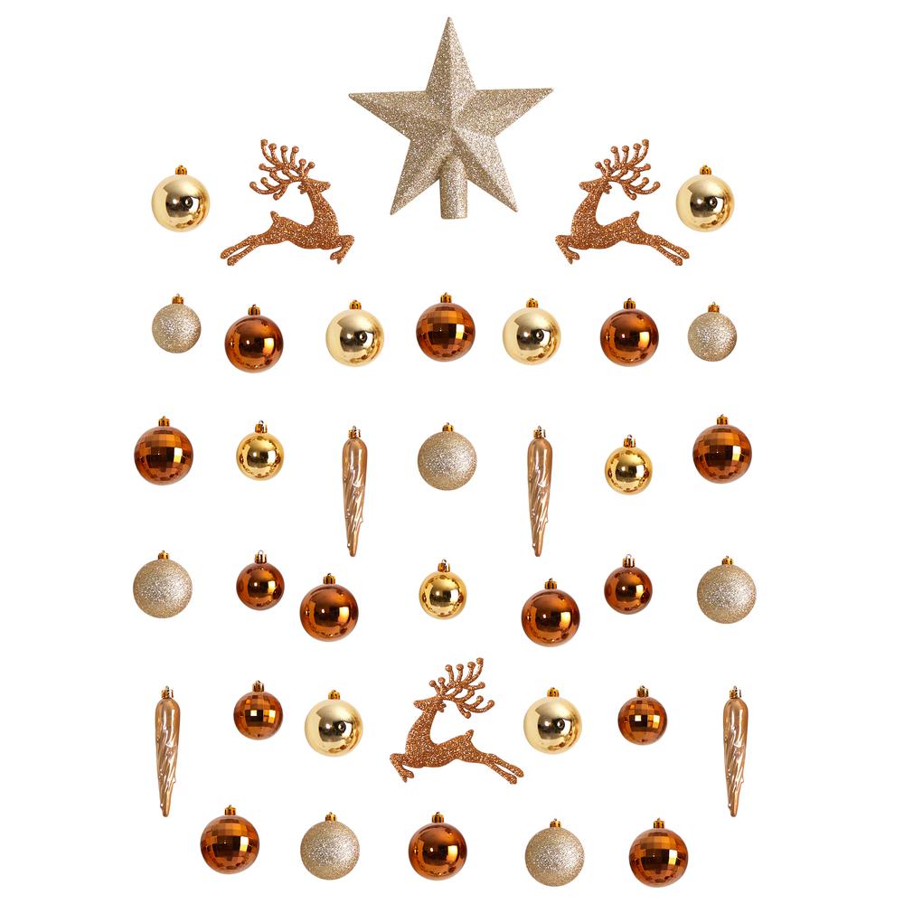 Holiday Christmas 40 Count 3in. Lux Shatterproof Ornament Set. Picture 1