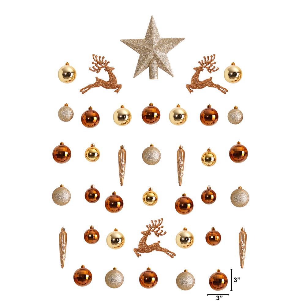 Holiday Christmas 40 Count 3in. Lux Shatterproof Ornament Set. Picture 2