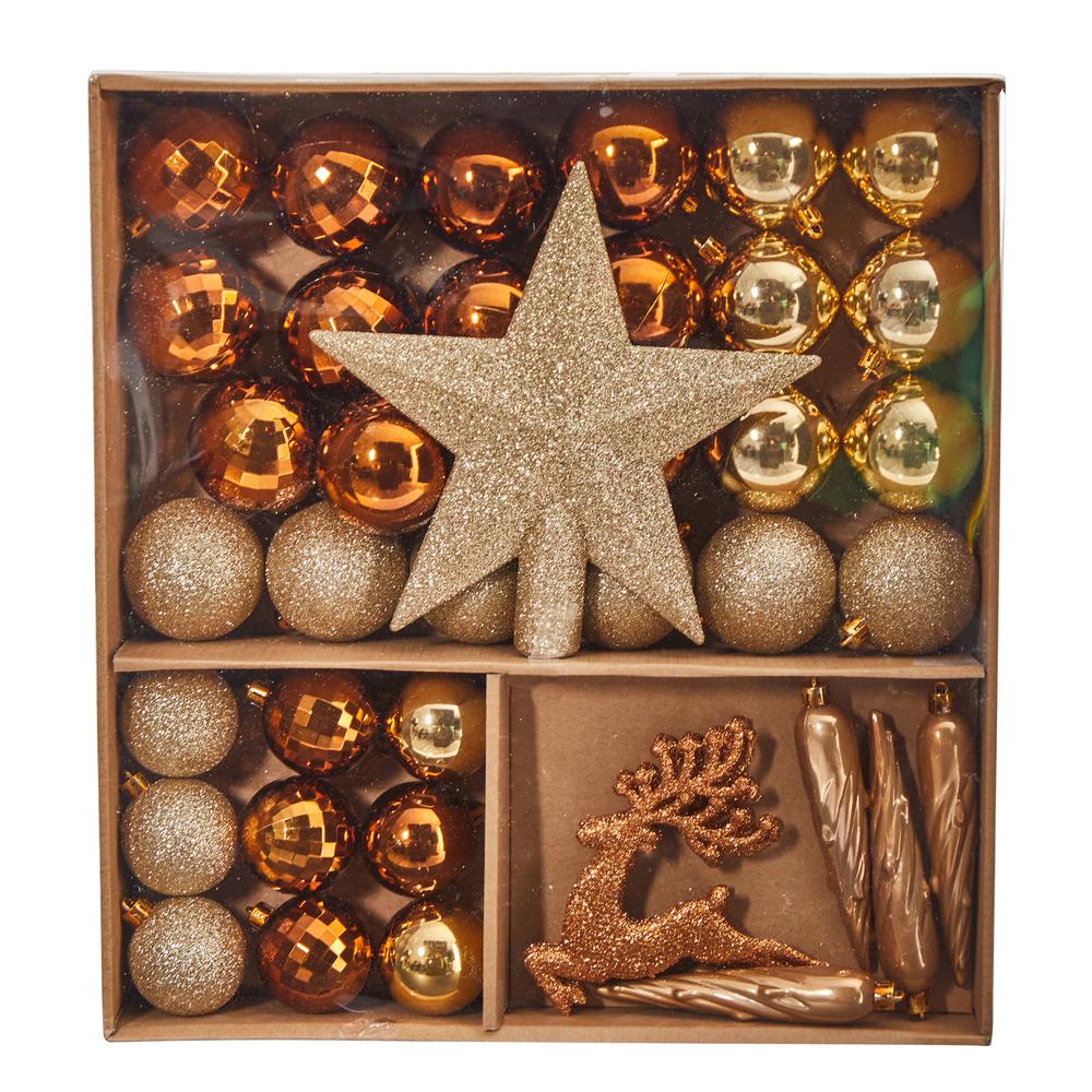 Holiday Christmas 40 Count 3in. Lux Shatterproof Ornament Set. Picture 3