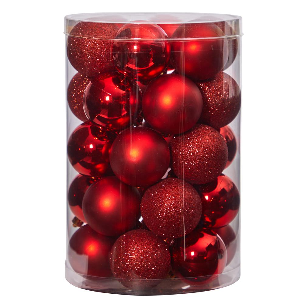 Holiday Christmas 30 Count 2.5in. Shatterproof Ornament Set. Picture 3
