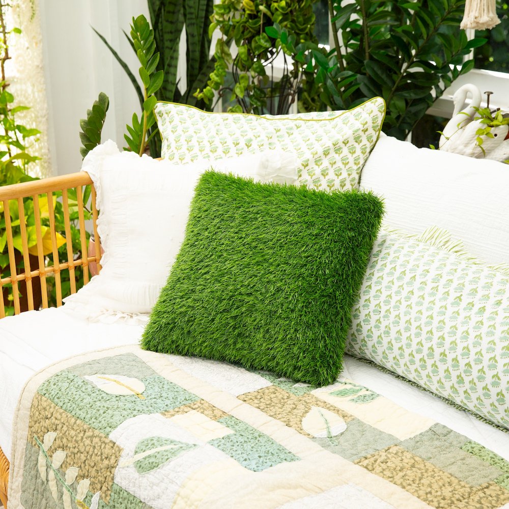 16in. UV Resistant Artificial Grass Pillow Cushion (Indoor/Outdoor). Picture 5