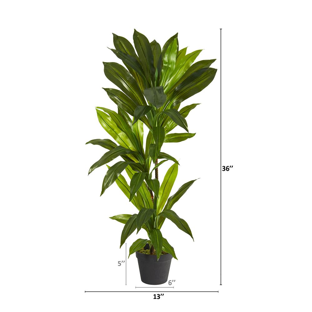 3ft. Dracaena Artificial Plant (Real Touch). Picture 3