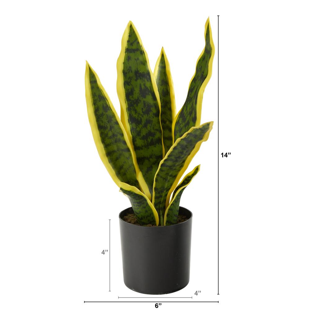14in. Sansevieria Artificial Plant. Picture 3