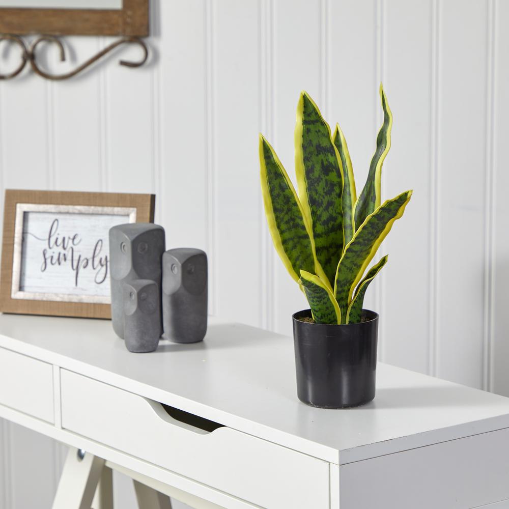 14in. Sansevieria Artificial Plant. Picture 2