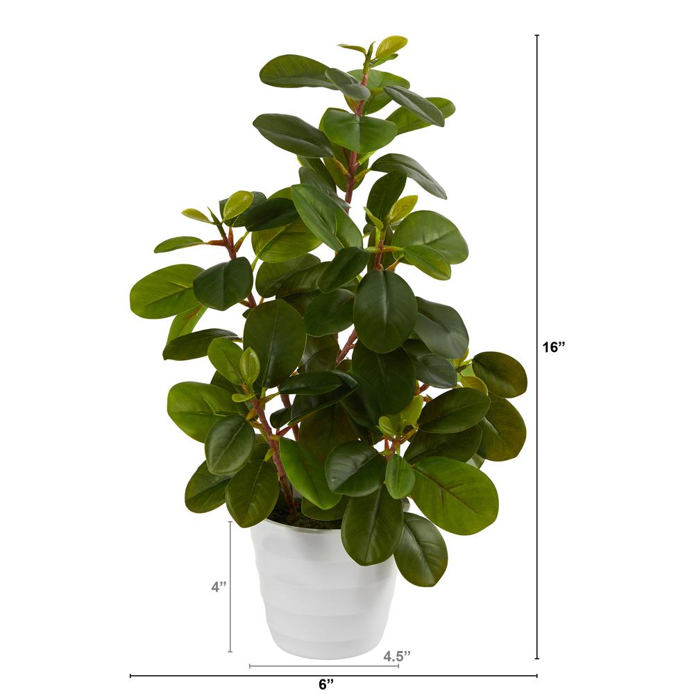 16in. Peperomia Artificial Plant in Decorative Planter. Picture 3