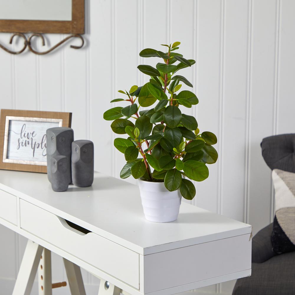 16in. Peperomia Artificial Plant in Decorative Planter. Picture 2