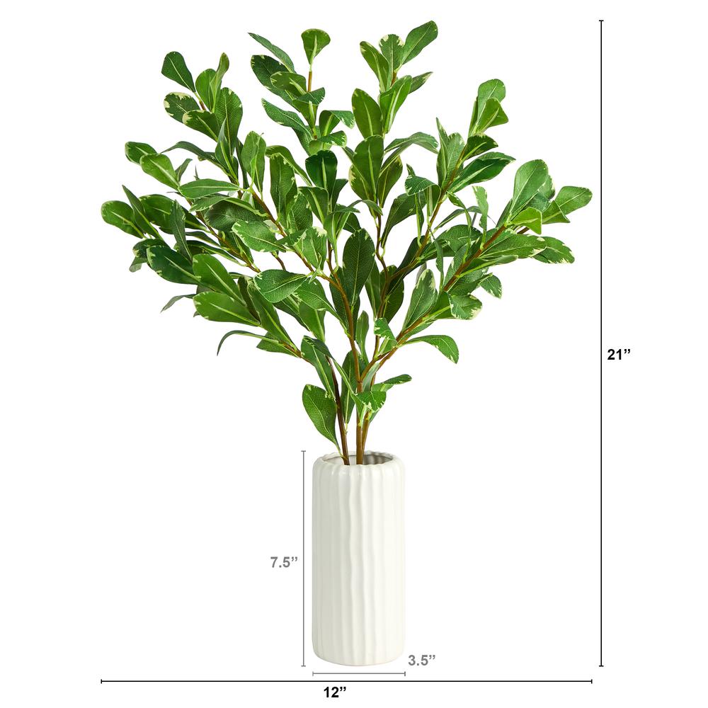 Mixed Floral Artificial Arrangement in Rectangular Wood Planter. Picture 3