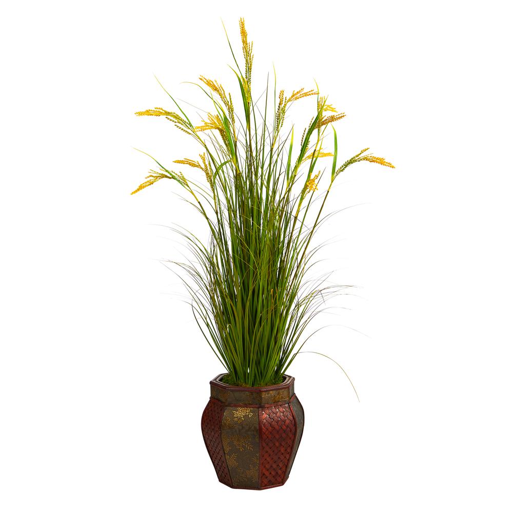 53in. Wheat Grain Artificial Plant in Decorative Planter. Picture 1