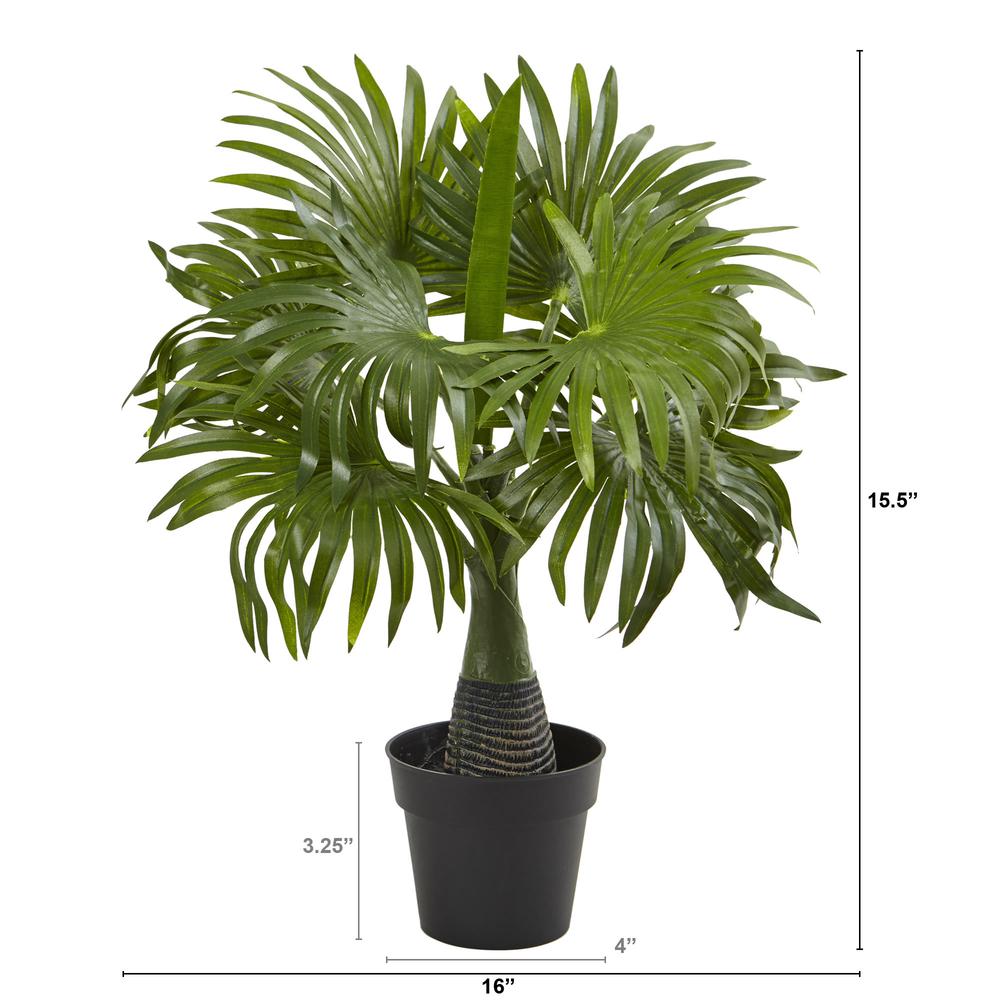 16in. Mini Fountain Palm Artificial Plant. Picture 2