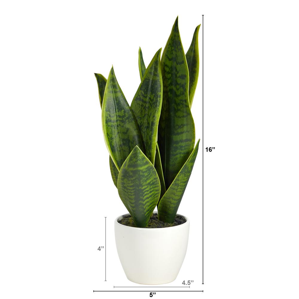 16in. Sansevieria Artificial Plant. Picture 3