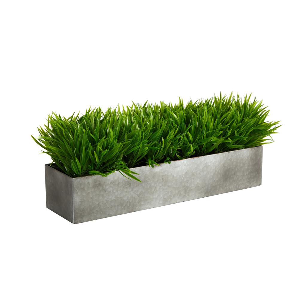 25in. Wild Grass Artificial Plant in Metal Planter. Picture 5