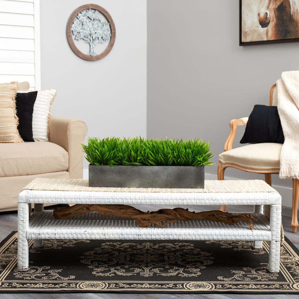25in. Wild Grass Artificial Plant in Metal Planter. Picture 2
