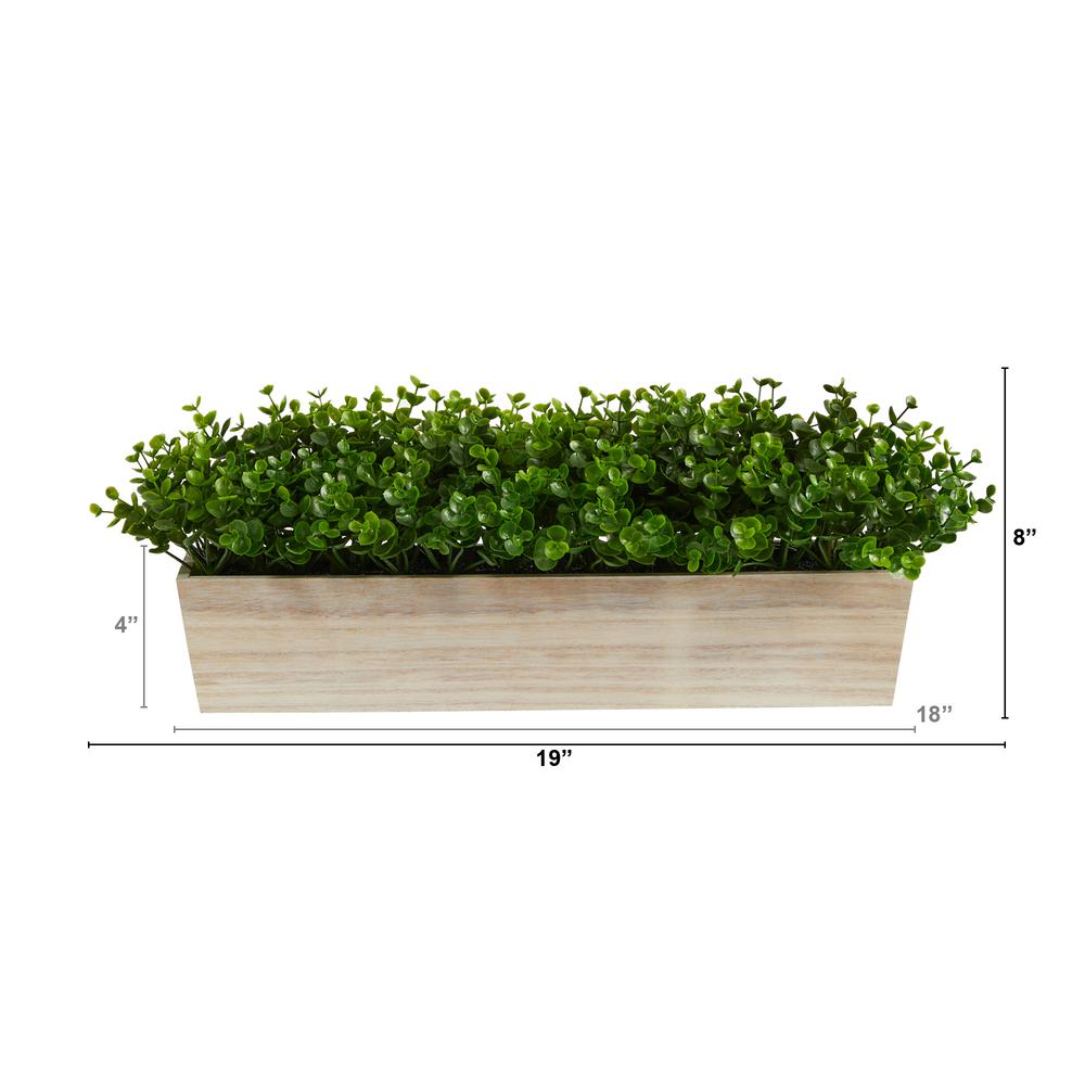 19in. Eucalyptus Artificial Plant in Decorative Planter. Picture 3