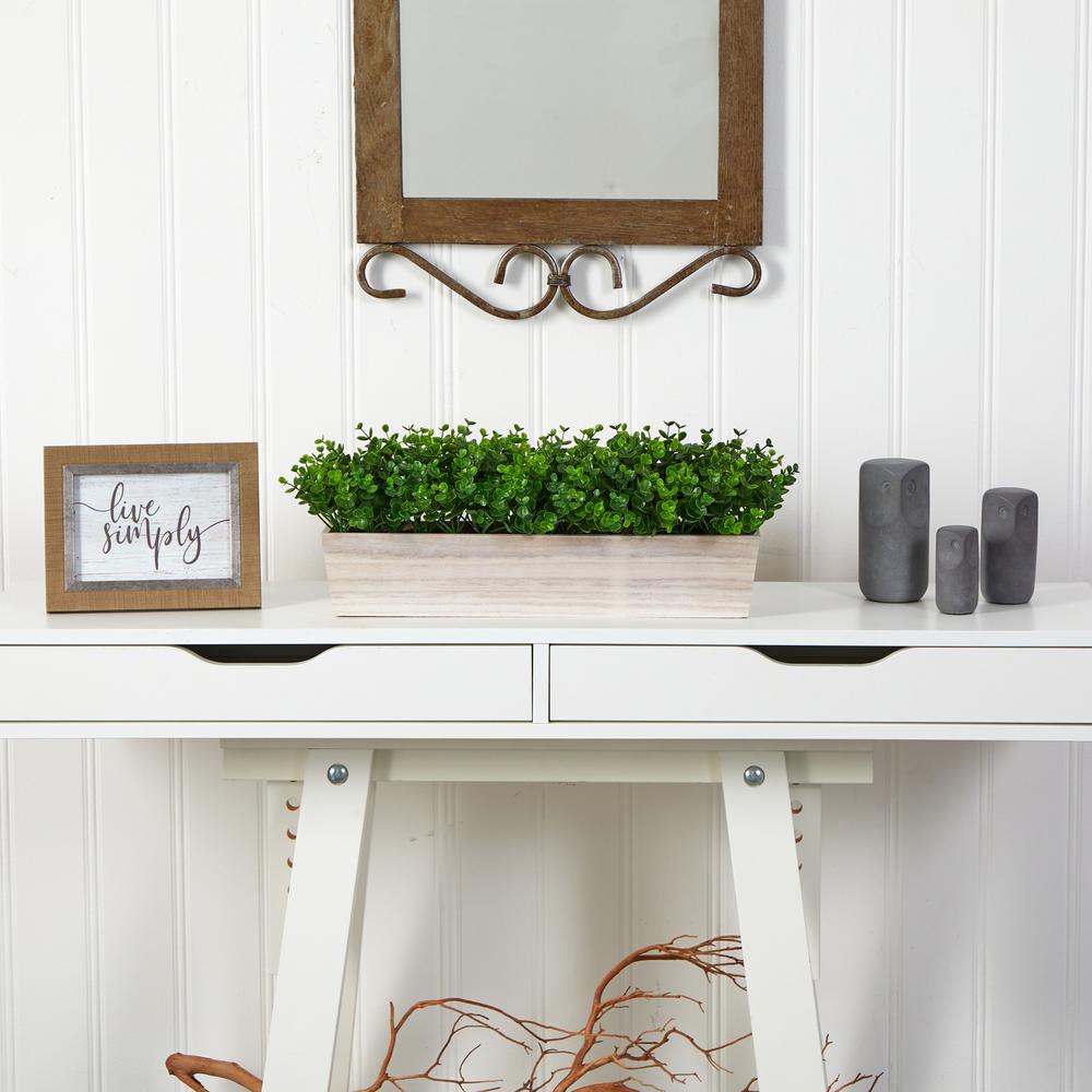 19in. Eucalyptus Artificial Plant in Decorative Planter. Picture 2