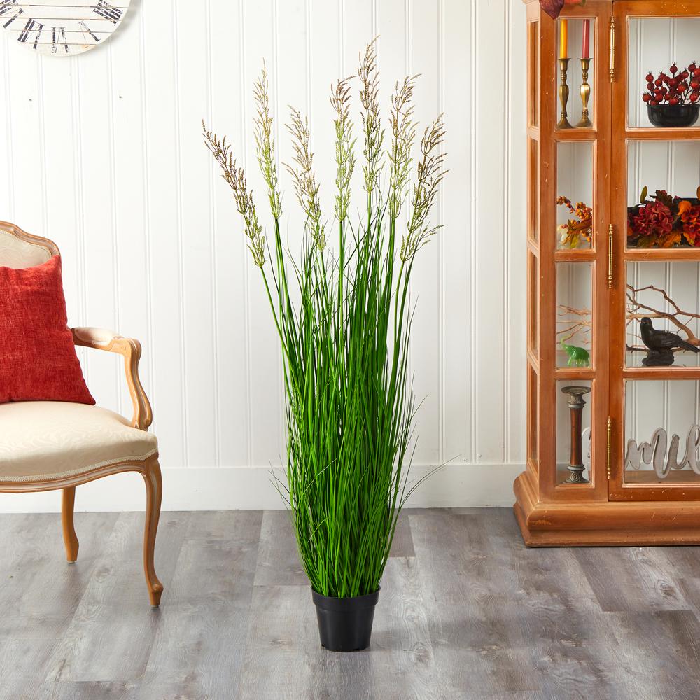 4.5’ Plum Grass Artificial Plant. Picture 4