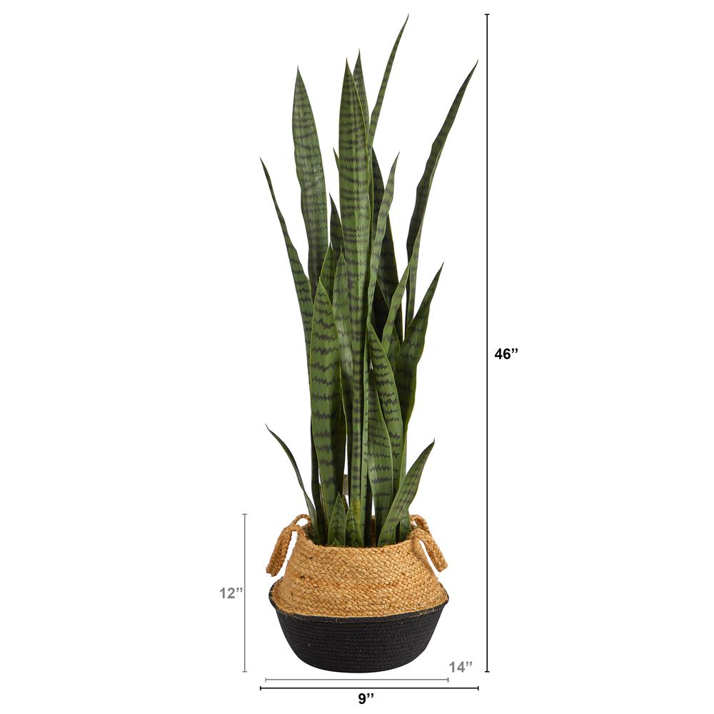 Sansevieria Artificial Plant in Boho Chic Handmade Cotton. Picture 2