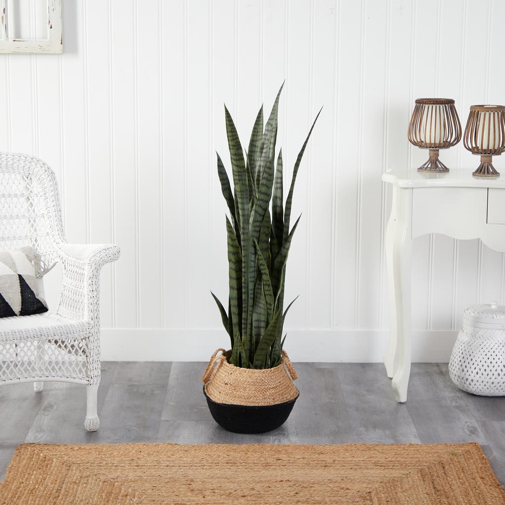 Sansevieria Artificial Plant in Boho Chic Handmade Cotton. Picture 3